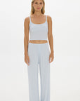 Soft Rib Cropped Cami - Pale Azure