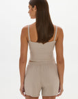 Soft Rib Cropped Cami - Taupe