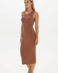 Soft Rib Tank Midi Dress - Earth