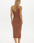 Soft Rib Tank Midi Dress - Earth