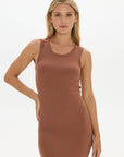 Soft Rib Tank Midi Dress - Earth