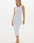 Soft Rib Tank Midi Dress - Pale Azure