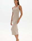 Soft Rib Tank Midi Dress - Taupe
