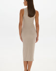Soft Rib Tank Midi Dress - Taupe