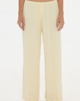 Soft Rib Wide-Leg Pants - Butter