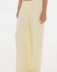 Soft Rib Wide-Leg Pants - Butter