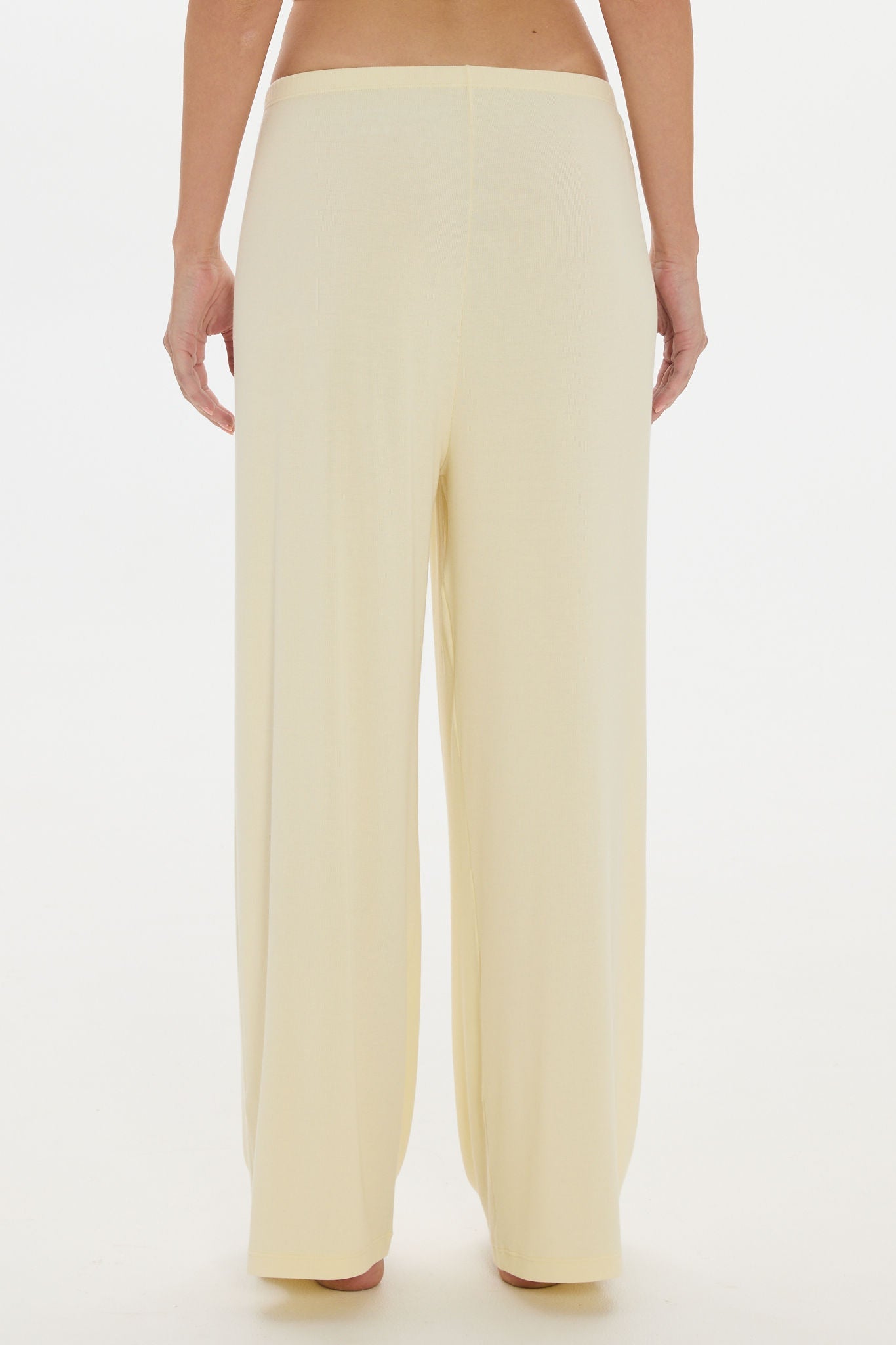 Soft Rib Wide-Leg Pants - Butter