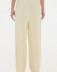 Soft Rib Wide-Leg Pants - Butter