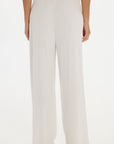 Soft Rib Wide-Leg Pants - Cream