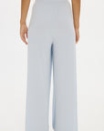 Soft Rib Wide-Leg Pants - Pale Azure
