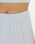 Soft Rib Wide-Leg Pants - Pale Azure